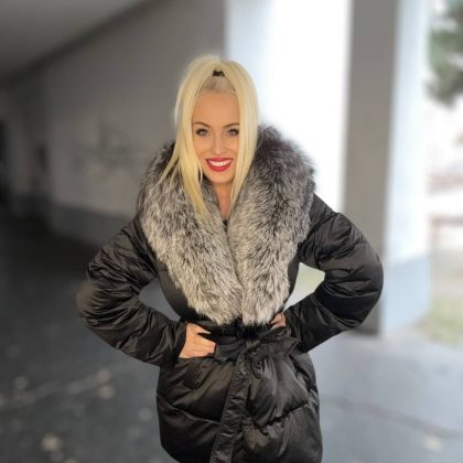 PFP FROSTELLE LUXUSNÝ ZIMNÝ KABÁT S PRAVOU KOŽUŠINOU