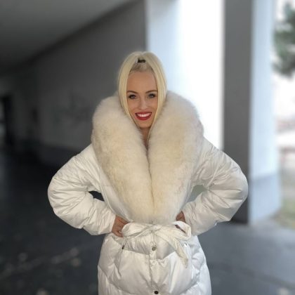 PFP LUNA FOX LUXUSNÝ ZIMNÝ KABÁT S PRAVOU KOŽUŠINOU