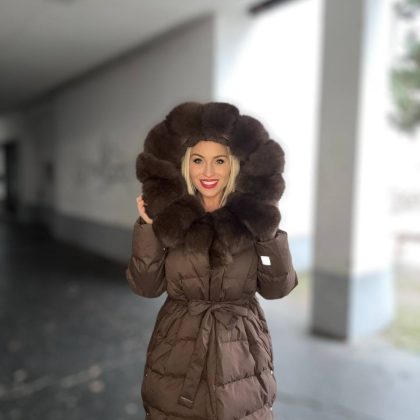 PFP WILDNORD LUXUSNÝ OVERSIZE ZIMNÝ KABÁT S PRAVOU KOŽUŠINOU