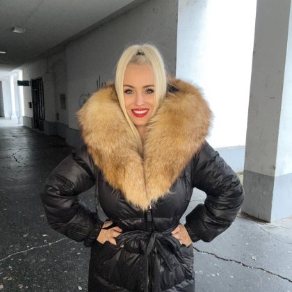 PFP ARCTIC GRACE LUXUSNÝ ZIMNÝ KABÁT S PRAVOU KOŽUŠINOU