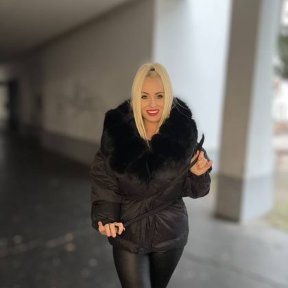 PFP ETELI LUXUSNÝ OVERSIZE ZIMNÝ KABÁT S PRAVOU KOŽUŠINOU